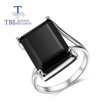 New classic design natural black spinel  big gemstone oct 12*16mm ring 925 sterl - £59.40 GBP