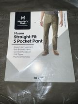 Members Mark Mason Straight Fit 5 Pocket Pant Men’s 30x30 In Bag Faded G... - $21.78