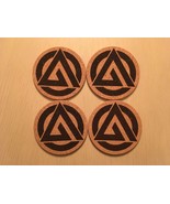 Set of 4  Laser Engraved Cork Coasters Brazilian Jiu Jitsu Insignia - $27.25 CAD