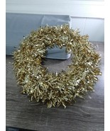 (1) Christmas Tinsel Christmas Wreath Gold. New. Christmas House - £16.54 GBP