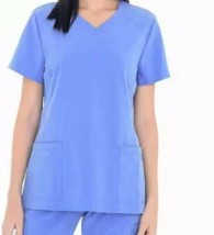 BT Supply Co. ~ Ladies&#39; Size XL ~ Scrub Top ~ V-Neck ~ Blue ~ Polyester/Spandex - £11.73 GBP