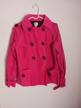 Chicos Size 1 (Med) Pink Pea Coat With Black Buttons Women&#39;s - $347.44 MXN