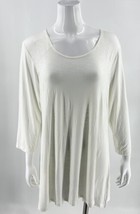 Parsley &amp; Sage Tunic Top Size XL White Solid Stretch Knit 3/4 Sleeve Womens - £27.09 GBP