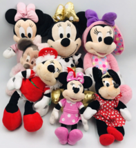 7 Plush Lot - Minnie Mouse Disney Pink Rabbit Polka Dots Christmas Gold Skirt - £17.13 GBP