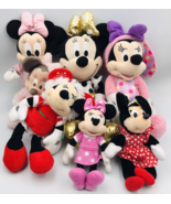 7 Plush Lot - Minnie Mouse Disney Pink Rabbit Polka Dots Christmas Gold ... - £16.90 GBP