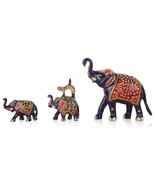 Metal hand painted elephant Indian Royal elephant figure artistic elephant - £52.79 GBP