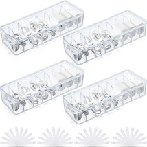 4 Pcs Cable Organizer Box With 40 Pcs Wire Ties, Clear Plastic Cord Storage Box  - £45.07 GBP