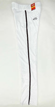 Rawlings Unhemmed Straight Fit White Baseball Pant Black Maroon Braid Mens Small - $34.65