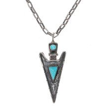 Vintage RE Zuni Native American sterling and turquoise arrowhead - $227.70