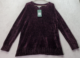 Orvis Sweater Womens Large Purple Soft Plush Polyester Long Sleeve Round Neck - £21.71 GBP