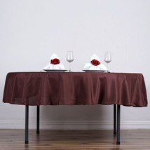 Chocolate Brown 90&quot;&quot; Round Polyester Tablecloth Wedding Party Decorations Dinner - £13.90 GBP