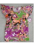 Girls Shirt Candies Purple Paisley Short Flutter Sleeve Abstract Summer ... - $10.89