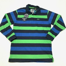 Enyce Rugby Style Men&#39;s XL Shirt Blue Green Long Sleeve 100% Cotton - £23.35 GBP