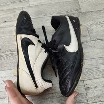 Nike Tiempo Soccer Cleats Size 1Y (EUR 32) KIDS YOUTH Black and White - £10.34 GBP