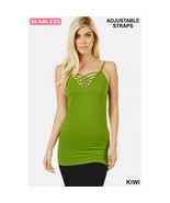  Women&#39;s Tank Tops   Kiwi Green Adjustable Spaghetti Strap Front Lattice - $403.17 MXN