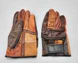 Men&#39;s Leather Gloves Size 8.5 Wrist Length 7 7/8&quot; Multiple Shades of Lea... - $24.18