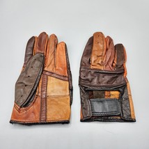 Men&#39;s Leather Gloves Size 8.5 Wrist Length 7 7/8&quot; Multiple Shades of Lea... - £19.25 GBP
