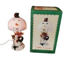 VTG 12&quot; Favorite Things Decorative Hand Painted Snowman Table Lamp Christmas  - £27.20 GBP