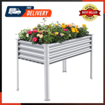 Galvanized Raised Garden Bed With Legs, 48×24×32in Large Metal Elevated Raised - £91.20 GBP