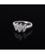 Fine Estate 14K White Gold &amp; Dimond Ring Cocktail Fashion Ring 1/2 TCW + - $478.13 CAD