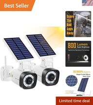 Solar Battery Powered Metal Fake Security Camera, Dummy Cameras, Motion-... - $72.99