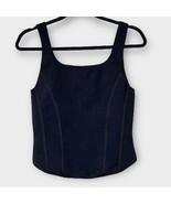 BABATON black knit square neck princess seamed tank size large minimalist - $38.47 CAD