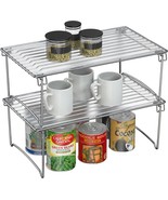 Deco Brothers Stackable Cabinet Shelf Organizer, 2 Pack, Chrome - $51.87 CAD