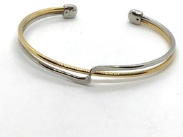 Brass and Chrome Cuff Bangle Signed Hallmarked - $1.34 CAD
