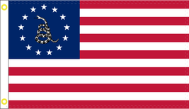 Betsy Ross Don&#39;t Tread On Me Original American 3X5 2ND Amendment Flag Usa Rattle - £14.91 GBP