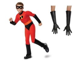 Boys Incredibles Dash Sound Muscle Jumpsuit Mask Gloves Halloween Costume-4/6 - £23.35 GBP