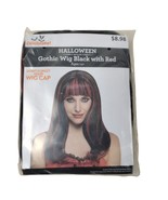 Celebrate! Halloween Black With Red Gothic Synthetic Wig  For Ages 14+ - £6.59 GBP