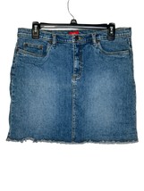 Mossimo Women Denim Skirt  Mini Pencil Stretch Raw Hem 5 Pockets  Junior... - £14.20 GBP