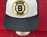 Boston Bruins NHL Hockey Trucker Mesh Back VTG Snapback Patch Logo Foam Hat - £47.55 GBP