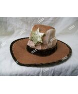 Sheriff Badge Costume Hat Cowboy Western Outlaw Rodeo Deputy Marshall Wo... - $360.99 MXN
