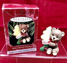 Hallmark Babys Second Christmas Tree Bear Ornament VTG 1998 - £6.79 GBP