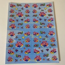 Vintage Lisa Frank Pigs Turtles Butterflies Flowers Stars Sticker Sheet S723 - £10.38 GBP