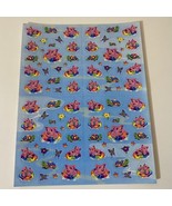 Vintage Lisa Frank Pigs Turtles Butterflies Flowers Stars Sticker Sheet ... - £10.21 GBP