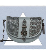 exotic COACH  Quilting  Quilting Saddle Bag 20 Green Joni Viridian Snake... - $179.97
