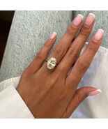 Huge 5 Ct Oval F VS1 Lab Grown CVD Diamond Solitaire Engagement Ring Yel... - $44,352.11 MXN