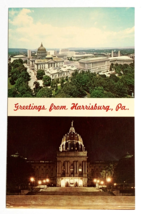 Greetings from Harrisburg Aerial View Pennsylvania PA Dexter UNP Postcard c1970s - £3.13 GBP