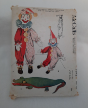 VTG 50s McCall's Pattern 1972 Clowns & Alligator Pajama Bag Complete w/ Transfer - $24.70