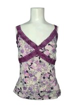 Bisou Bisou Baby Doll Tank Top Camisole Sz XL Floral Lace Fairy Purple L... - $18.99