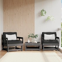 Garden Chairs 2 pcs Grey Solid Wood Pine - £96.53 GBP