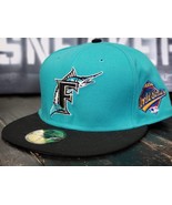 New Era 5950 Florida Marlins Retro Aqua Blue/Black 1997 World Series Fit... - $847.06 MXN