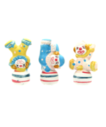 3 Vintage 4&quot; Ceramic Plaster Polka Dot Clowns Figurines Circus Carnival - £11.82 GBP