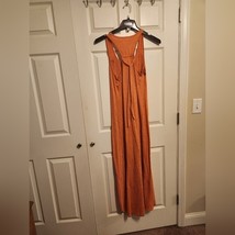 Mudd Hi-Low Maxi Dress - Orange Abstract Floral - Size L - $14.84