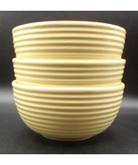 Fapor Yellow Ringware Ribbed Soup Cereal Bowls Set of 3 Thick Ceramic Po... - £21.23 GBP