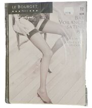 Medium Le Bourget Paris Voilance 15D Satin Stockings T2 USA/D44/46 Noir ... - $6.00