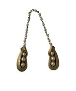 Vintage 1950s Faux Pearl Sweater Guard Gold Tone Cardigan Clip PAT 2653161 - $25.20