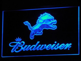 Budweiser Detroit Lions Illuminated Led Neon Sign Home Decor, Lights Déc... - $25.99+